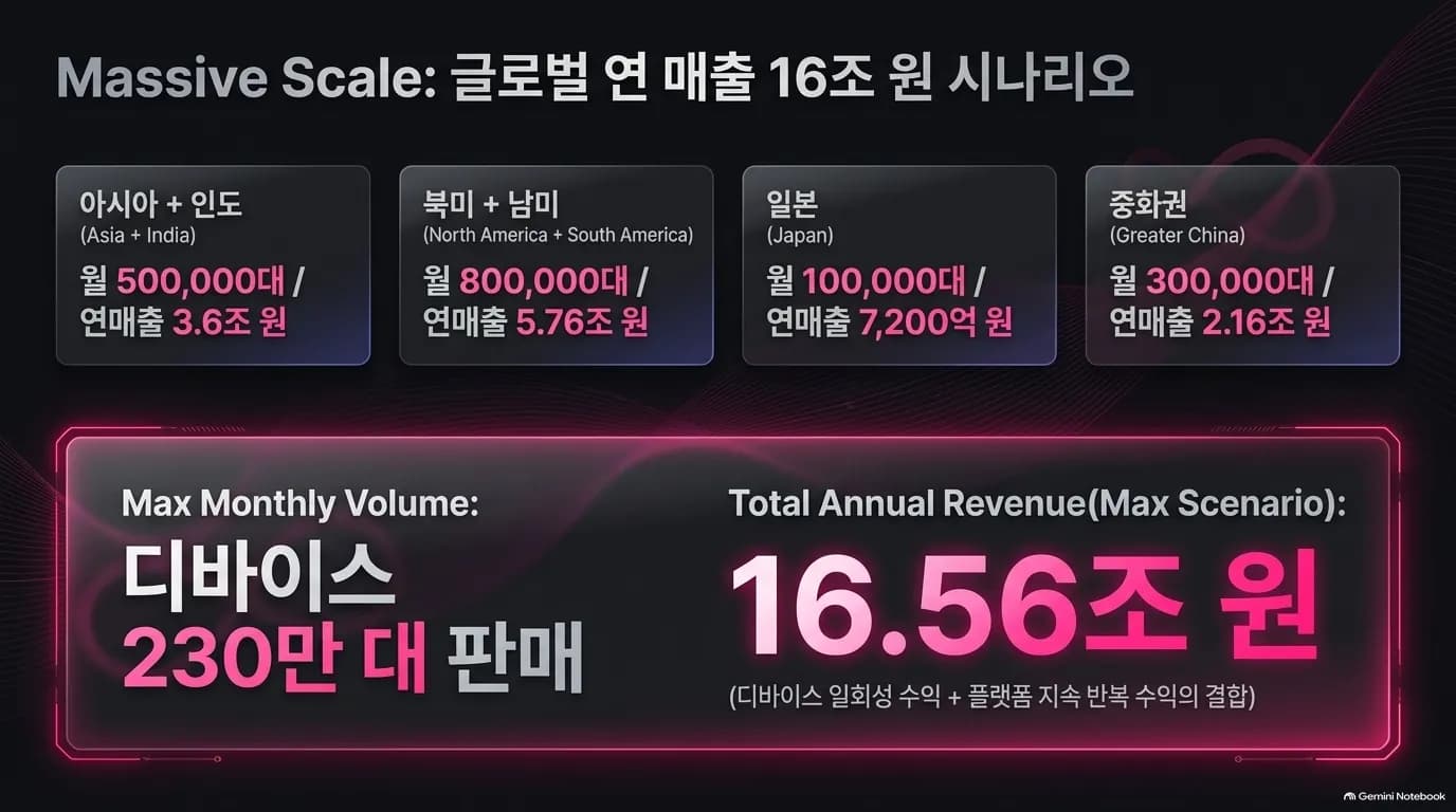 Massive Scale: 글로벌 연 매출 16조 원 시나리오